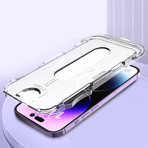 Закалённое стекло Full Glue Easy-Stick Box для iPhone 15 Pro Max чёрный