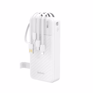 Dudao K11 Pro 20000mAh Powerbank sisseehitatud kaablitega - valge