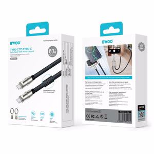 BWOO Lanyard кабель USB-C - USB-C 0.3m 60W с ремешком