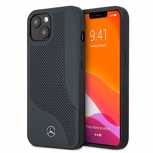 Mercedes nahast perforeeritud ümbris iPhone 13 mini jaoks - mereväe sinine