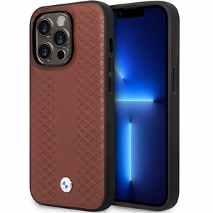 Ümbris BMW BMHCP14X22RFGR iPhone 14 Pro Max 6.7" Burgundy/burgundy Leather Diamond Pattern