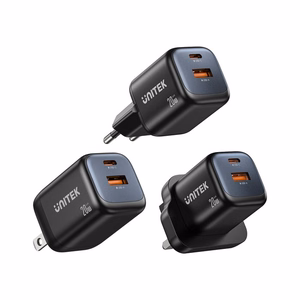 Unitek GaN võrgulaadija USB-A ja USB-C 20W must