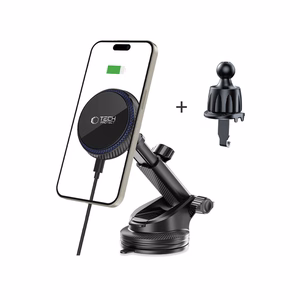 Tech-Protect MM15W-V4 Magnetic MagSafe 15W Car Hoidja jaoks Cockpit / Windshield / Air Vent - must