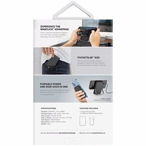 Powerbank Uniq Hoveo magnetiline 5000mAh USB-C 20W PD - lilla