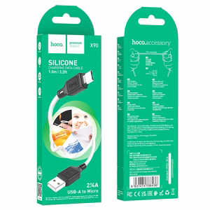 Кабель USB A - Micro USB Hoco 2,4A 1 m X90 белый