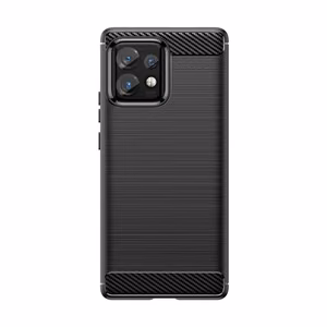 Carbon Ümbris silicone ümbris jaoks Motorola Edge 40 Pro - must