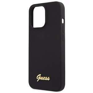 Guess GUHMP13LLSLMGBK iPhone 13 Pro / 13 6.1" must/must hardcase Silikoonist Script Gold Logo MagSafe