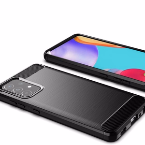 Carbon Case Paindlik kate TPU ümbris Samsung Galaxy A72 4G musta