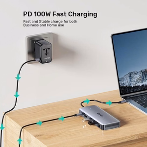 UNITEK aktiivne USB-C jaotur 10Gbps, M.2, HDMI, PD 100W