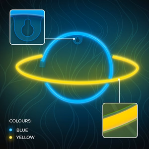 Neon LED Light SATURN kollane sinine Bat + USB FLNE11 Forever Light