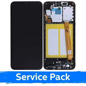 LCD Ekraan Ühildub Samsung A202 A20e Must Koos Frame (Service Pack)