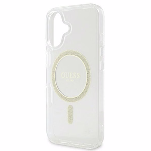 Guess IML Glitter Circle MagSafe iPhone 16 Ümbris - Clear