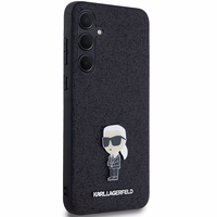 Karl Lagerfeld Fixed Glitter Ikonik Logo Metal Pin ümbris jaoks Samsung Galaxy A55 - must