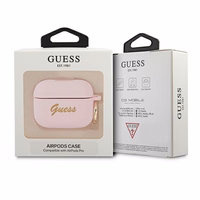 Guess GUAPSSSI AirPods Pro kate roosa/roosa Silikoon Vintage Script
