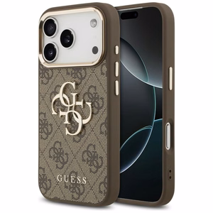 GUESS GUE005483 (PU W/ Big 4G Classic Logo) kaitseümbris seadmele iPhone 18 Pro / 17 Pro, värv: pruun ja kuldne