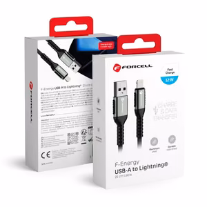 Kaabel USB A to Lightning Forcell F-Energy 2,4A 12W Cafule 1,2 m C257 must