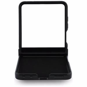 Beež Guess Magnetic Ring Stand Grained Classic Logo MagSafe ümbris Samsung Galaxy Z Flip8 mudelile