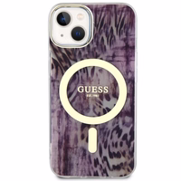Guess Leopard MagSafe ümbris jaoks iPhone 14 - roosa