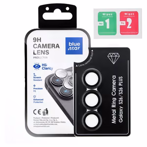 Camera Lens Protector BLUE STAR Easy Install for SAMSUNG S26 PLUS black