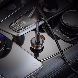 Автомобильное зарядное устройство Hoco USB C QC PD 30W + кабель USB C to Lightning NZ16 металл серое