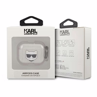 Karl Lagerfeld Glitter Choupette ümbris AirPods 3 jaoks - hõbedane