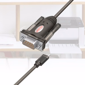 UNITEK Y-1105K jadakaabel Must 1,5 m DB-9