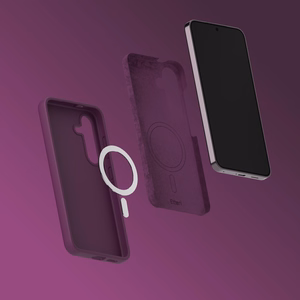 Etteri Silicone Mag ümbris Samsung Galaxy S25 jaoks, tume kirsipunane