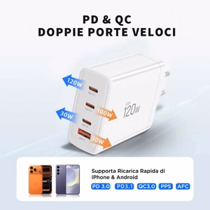 Tech-Protect NC120W-GAN 4-portiline 120W seinalaadija - valge