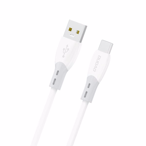 Dudao L25ST 5A USB-A - USB-C kaabel pehme silikoonpõimikuga 1m - valge
