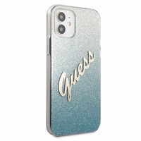Guess GUHCP12SPCUGLSBL iPhone 12 mini 5.4" sinine/sinine kõvakaaneline Glitter Gradient Script korpus
