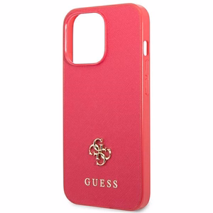 Guess Saffiano 4G Small Metal Logo чехол для iPhone 13 Pro / 13 - розовый