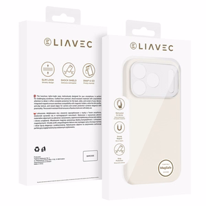 Liavec Silk Shield чехол с металлической рамкой камеры для Iphone 17 Pro Max бежевый