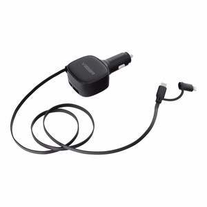Автомобильное зарядное устройство Veger USB C + кабель USB C / Lightning QC PD 84W CC89 чёрное