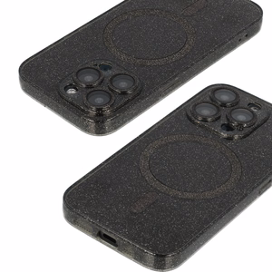 Glitter Magsafe Ümbris jaoks Iphone 16e must läbipaistev