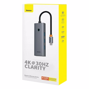 5-in-1 jaotur Baseus UltraJoy Series USB-C to HDMI4K@30Hz+3xUSB 3.0+1xPD (hall)