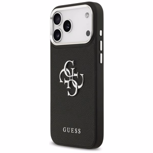 Guess Grained Big 4G Classic Logo ümbris jaoks iPhone 17 Pro Max - must