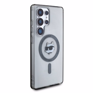 Karl Lagerfeld Button Choupette Head Printed Logo MagSafe Samsung Galaxy S25 Ultra ümbris must