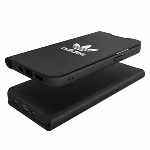 Adidas OR Booklet Case BASIC iPhone 13 jaoks - must ja valge