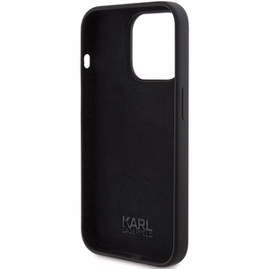 KARL LAGERFELD ümbris jaoks IPHONE 15 Pro KLHCP15LSKSBMCK (Silicone Karl Script Logo) must