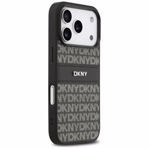 DKNY Repeat Texture Pattern with Tonal Stripe iPhone 17 Pro Ümbris - must