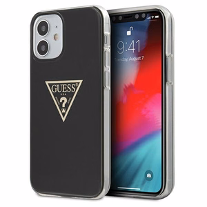 Guess GUHCP12SPCUMPTBK iPhone 12 mini 5.4" чёрный/чёрный жёсткий чехол Metallic Collection
