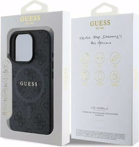 Guess 4G Ring Classic Logo MagSafe ümbris jaoks iPhone 16 Pro - must