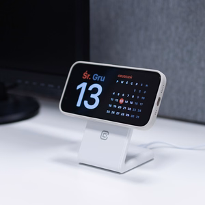 Crong MagSpot Pivot Stand kolm-ühes juhtmevaba laadija iPhone'ile, Apple Watchile ja AirPodsidele, MagSafe'iga ühilduv, valge