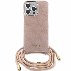 GUESS ümbris jaoks IPHONE 15 Pro GUHCP15LHC4SEP (Crossbody Cord 4G Print) roosa
