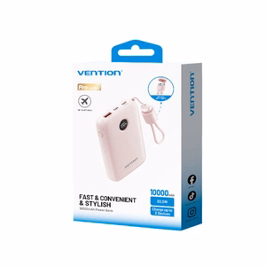 Vention FKAP0-C 10000mAh 22.5W akupank USB roosa