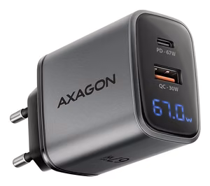 Seina USB laadija 67W GaN 2 pordi ACU-PQ67D Axagon