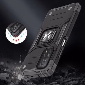 Wozinsky Ring Armor Case Kickstand Tough Rugged Cover for Samsung Galaxy A72 4G punane