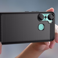 Carbon Ümbris ümbris jaoks Infinix Hot 12 Pro flexible silicone carbon cover must