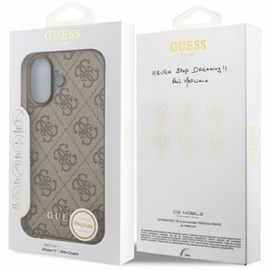 Guess 4G Charms Collection MagSafe ümbris jaoks iPhone 17 - brown
