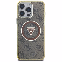 Guess IML Metal Glitter 4G Circle Triangle MagSafe Ümbris jaoks iPhone 16 Pro Max - Brown